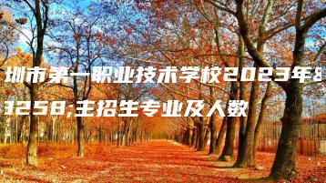 深圳市第一职业技术学校2023年自主招生专业及人数-广东技校排名网