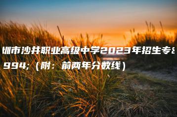 深圳市沙井职业高级中学2023年招生专业(附:前两年分数线)-广东技校排名网