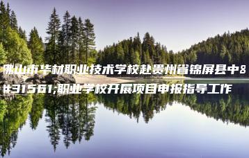 佛山市华材职业技术学校赴贵州省锦屏县中等职业学校开展项目申报指导工作-广东技校排名网