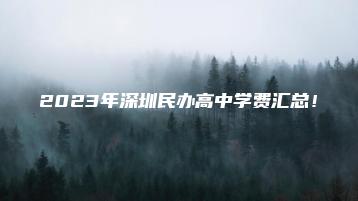 2023年深圳民办高中学费汇总!-广东技校排名网