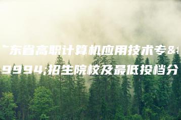 广东省高职计算机应用技术专业招生院校及最低投档分-广东技校排名网