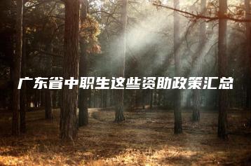 广东省中职生这些资助政策汇总-广东技校排名网