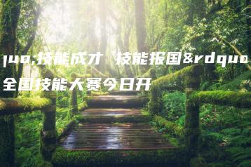 “技能成才 技能报国” 第二届全国技能大赛今日开幕!-广东技校排名网