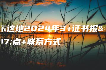 广东这地2024年3+证书报名点+联系方式-广东技校排名网