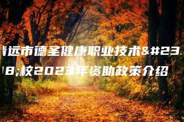 清远市德圣健康职业技术学校2023年资助政策介绍-广东技校排名网