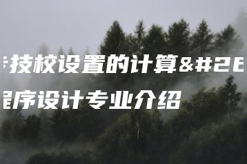 中专技校设置的计算机程序设计专业介绍-广东技校排名网