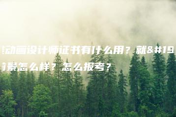 三维动画设计师证书有什么用?就业前景怎么样?怎么报考?-广东技校排名网