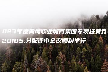 2023年度黄埔职业教育集团专项经费竞争分配评审会议顺利举行-广东技校排名网