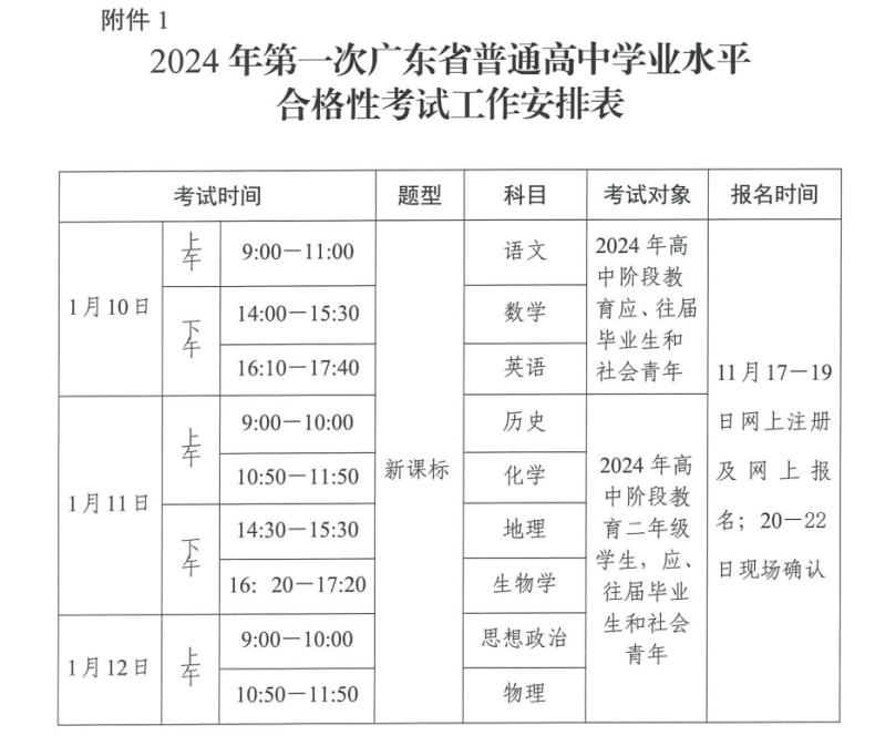 2024广东学考时间确定！-1