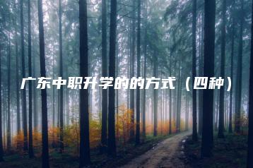 广东中职升学的的方式(四种)-广东技校排名网