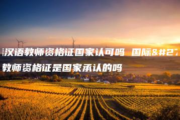 国际汉语教师资格证国家认可吗 国际汉语教师资格证是国家承认的吗-广东技校排名网