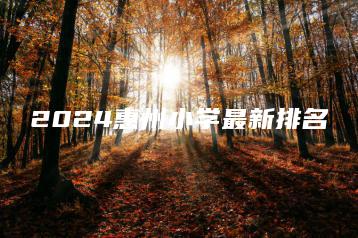 2024惠州小学最新排名-广东技校排名网