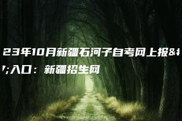 2023年10月新疆石河子自考网上报名入口：新疆招生网-广东技校排名网