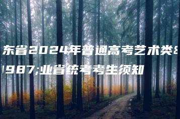 广东省2024年普通高考艺术类专业省统考考生须知-广东技校排名网
