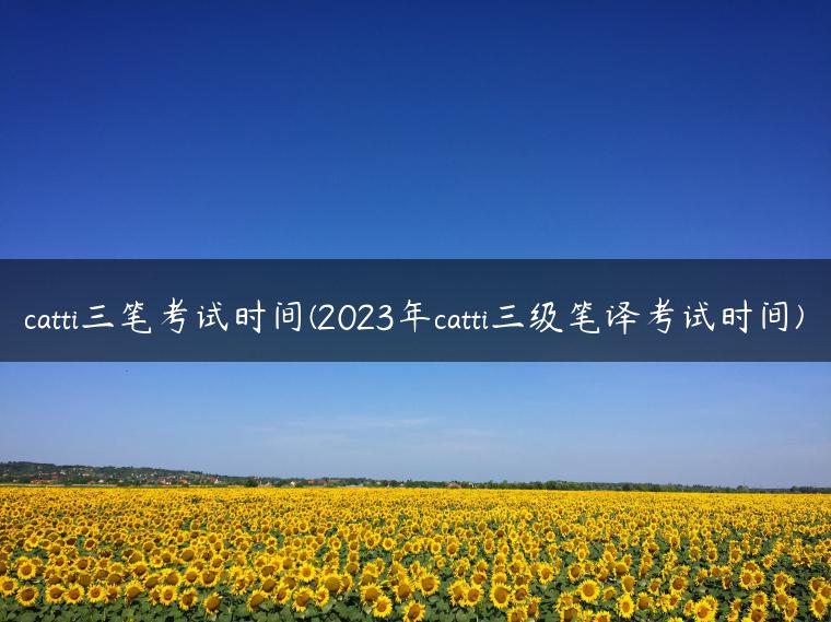 catti三笔考试时间(2023年catti三级笔译考试时间)