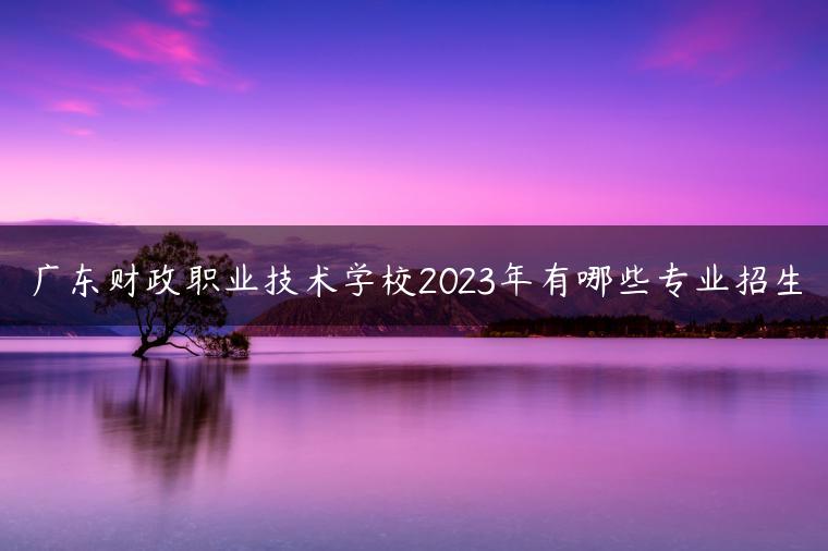 广东财政职业技术学校2023年有哪些专业招生