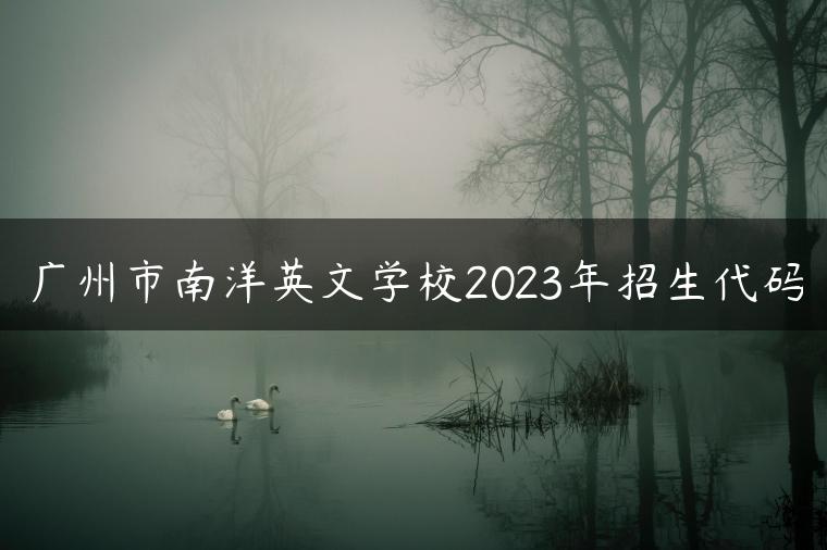 广州市南洋英文学校2023年招生代码