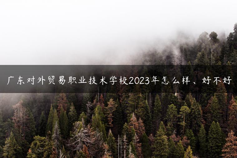 广东对外贸易职业技术学校2023年怎么样、好不好