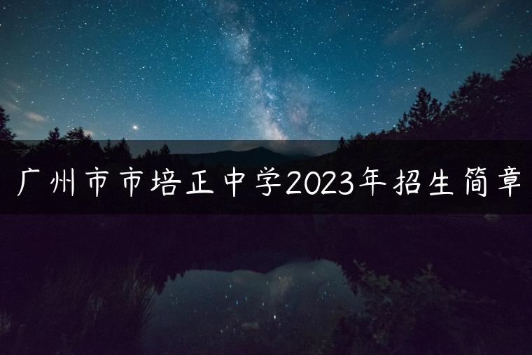 广州市市培正中学2023年招生简章