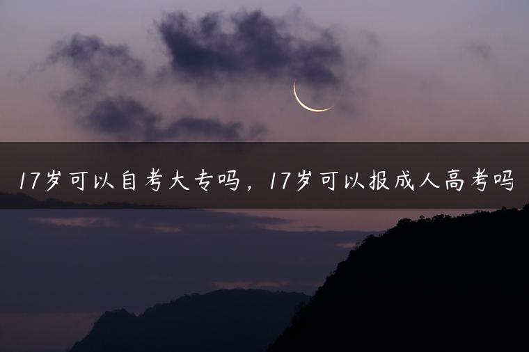 17岁可以自考大专吗，17岁可以报成人高考吗