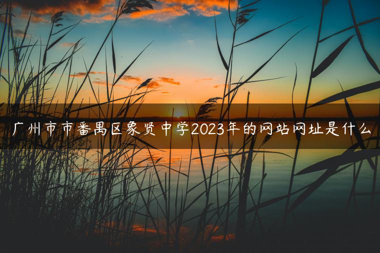 广州市市番禺区象贤中学2023年的网站网址是什么