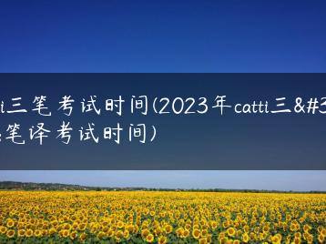 catti三笔考试时间(2023年catti三级笔译考试时间)-广东技校排名网
