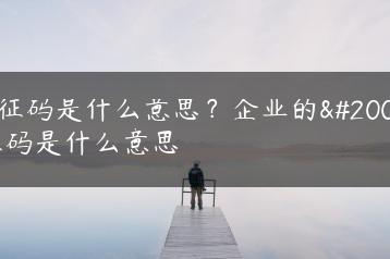 中征码是什么意思？企业的中征码是什么意思-广东技校排名网