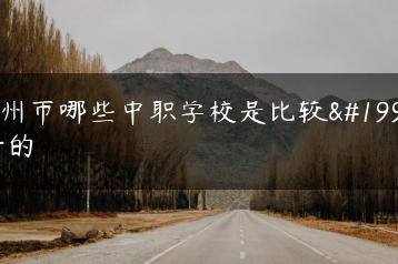 惠州市哪些中职学校是比较不错的-广东技校排名网