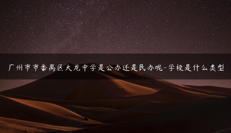 广州市市番禺区大龙中学是公办还是民办呢-学校是什么类型