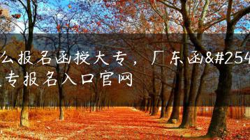 怎么报名函授大专，广东函授大专报名入口官网-广东技校排名网