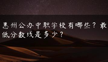 惠州公办中职学校有哪些?最低分数线是多少?-广东技校排名网