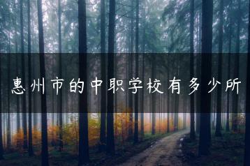 惠州市的中职学校有多少所-广东技校排名网