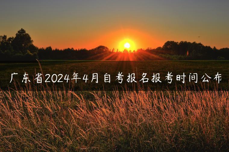 广东省2024年4月自考报名报考时间公布-广东技校排名网