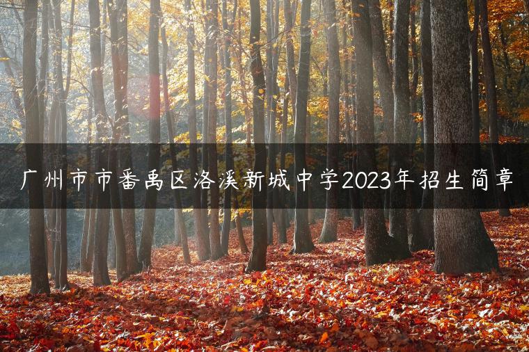 广州市市番禹区洛溪新城中学2023年招生简章