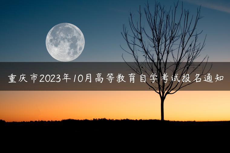 重庆市2023年10月高等教育自学考试报名通知
