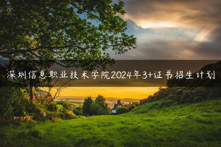 深圳信息职业技术学院2024年3+证书招生计划