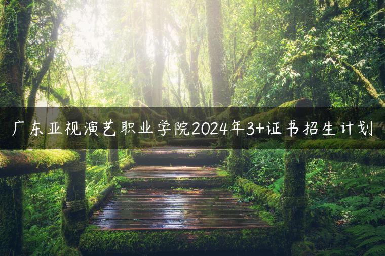 广东亚视演艺职业学院2024年3+证书招生计划