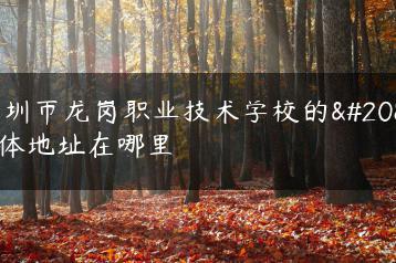 深圳市龙岗职业技术学校的具体地址在哪里-广东技校排名网