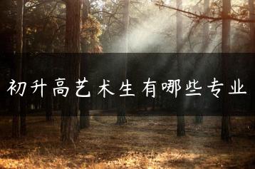 初升高艺术生有哪些专业-广东技校排名网
