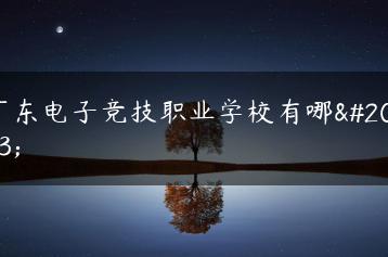 广东电子竞技职业学校有哪些-广东技校排名网