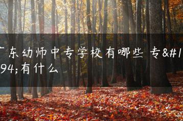 广东幼师中专学校有哪些 专业有什么-广东技校排名网
