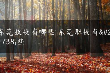 东莞技校有哪些 东莞职校有哪些-广东技校排名网
