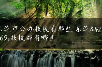 东莞市公办技校有那些 东莞内技校都有哪些-广东技校排名网